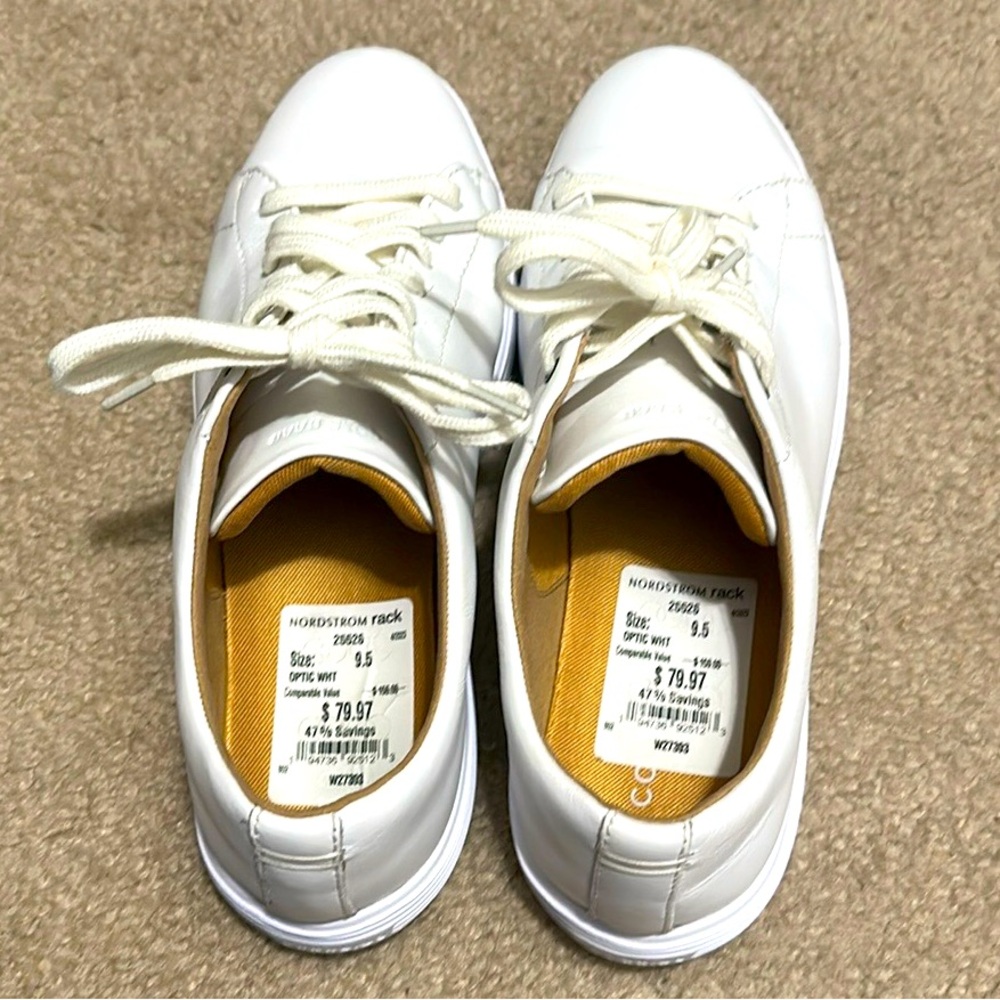 NEW w/box Cole Haan Optic White Leather Sneakers SOOOO Cute 🥰